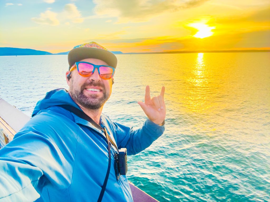 Good_Grief_v1.zip 10 Tukayote at sunset on Little Squalicum Pier wearing a bodycam, at rest after accepting bipolar, October 2026